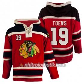Män Ishockey Chicago Blackhawks Jonathan Toews 19 Röd Sawyer Hooded Sweatshirt